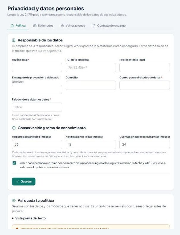 Pantalla de privacidad