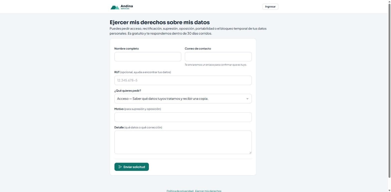 Formulario para ejercer derechos sobre tus datos
