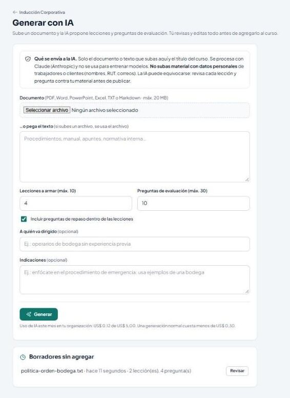 Pantalla Generar con IA
